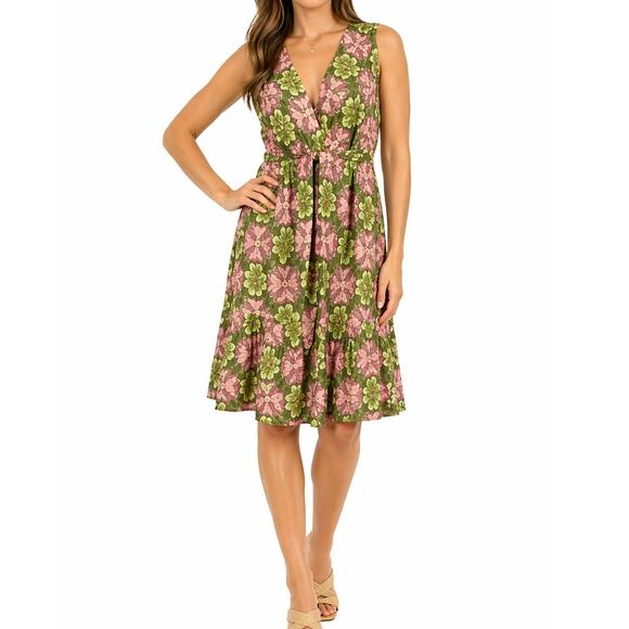 House of Harlow 1960 Dresses & Skirts - House Of Harlow Linen Blend Sun Dress Open Back Retro Print Size S Resort Vacay